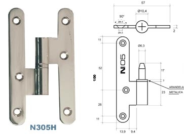 PERNIO 405-100 N05 INOX IZQ.    23001