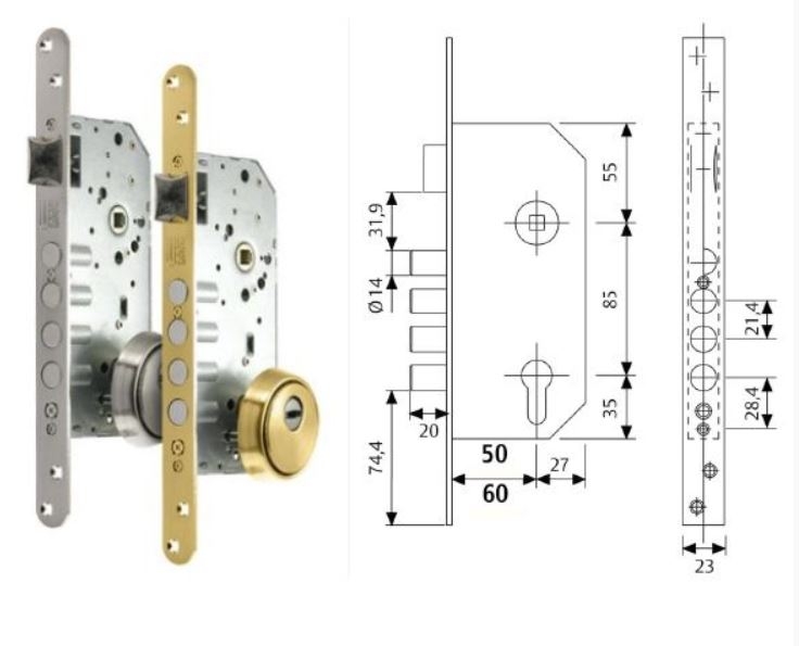 CERRADURA NX200CR 35x35.N05 CRO.MAT.23485