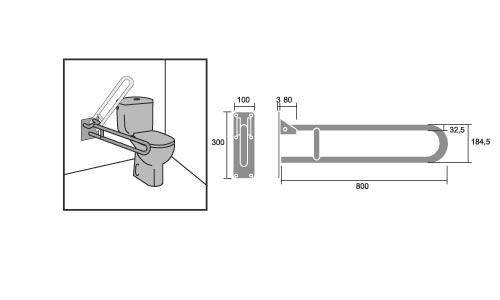 BARRA APOYO ABATIBLE INOX(BA004)VARIETY 2323