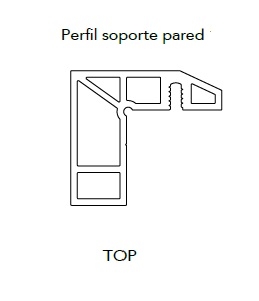 PERFIL SOPORTE PARED 17MM LITE 60 2MTR 2116 ALUM
