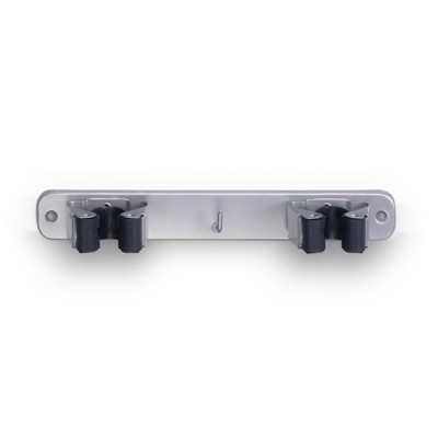 CUELGA ESCOBAS PLACA 2 UND.BLANCO INOXFIX