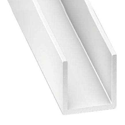 PERFIL U 19x2500 MM PVC COSTADO TABLERO SIN TAPA