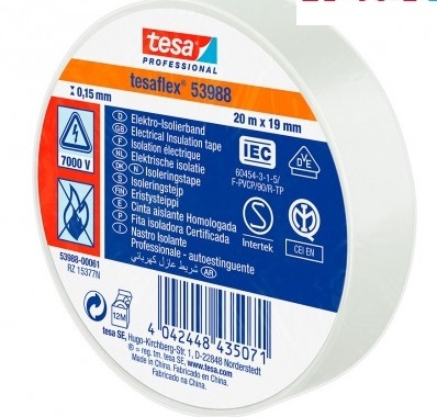 CINTA AISLANTE TESA 25MTR.x25mm BLANCA