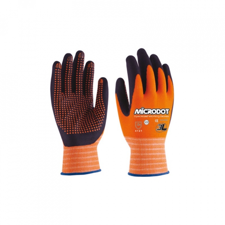 GUANTE NYLON MICRODOT S/COSTURA T/07 3L NARANJA