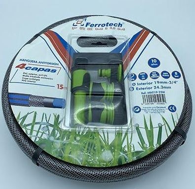 RIEGO MANGUERA 25MTR.+PISTOLA+2REPARA.25094