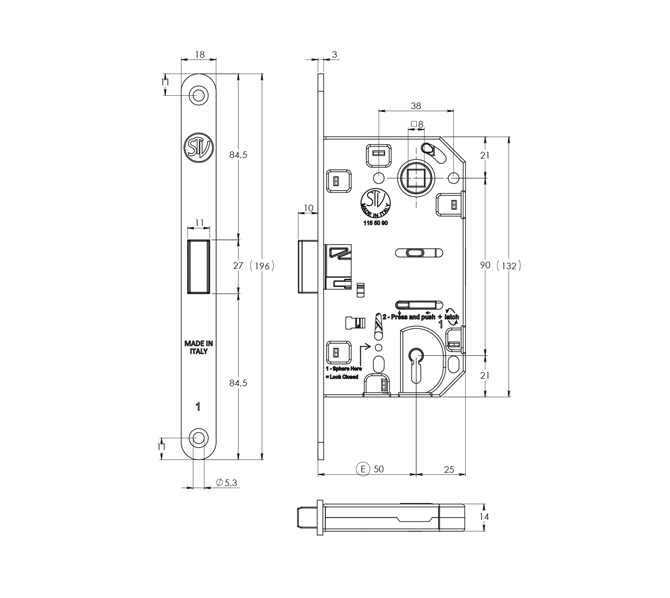 CERRADURA MAGNE.50mm CROMO BRI.N05 94002
