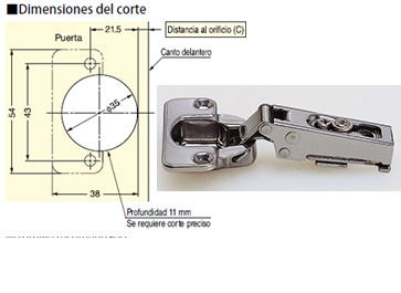 BISAGRA COCINA INOX 304 CLIP 35 MM SUGATSUNE 97093