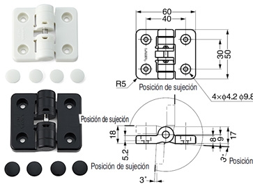 BISAGRA PLASTICO 50X60 4 POSICIONES MARFIL  97097