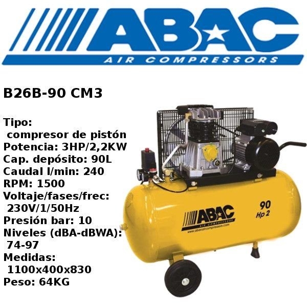 COMPRESOR ABAC B26B-90 CM3 HP3