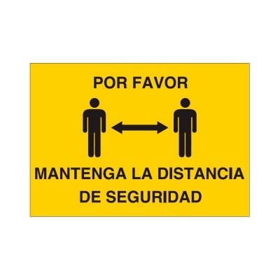PLACA MANTENGA DISTANCIA AMIG 210*300 AMARILLA