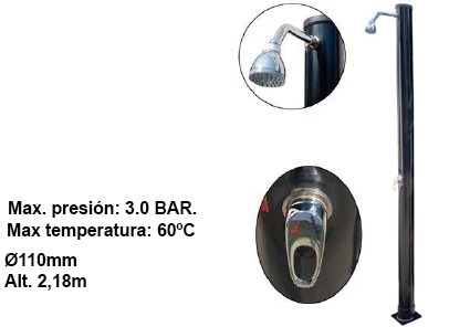 PISCINA DUCHA SOLAR 20L C GRIFO MEZCLA 27240 albafer.es