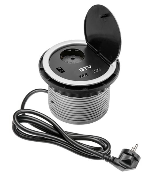 BASE EMPOTRAR P/ESCRITORIO SENCILLA+USB GTV