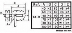 CERROJO REF 84R DE  40 MM