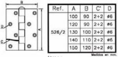 BISAGRA REF 526-2  150X120 LAT