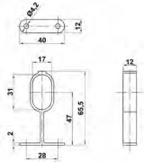 SOPORTE CENTRAL BARRA OVAL 8-30x15 ORO