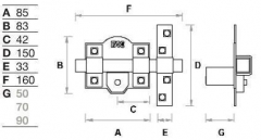 CERROJO 305-R/080 B.90 IZD NIQ