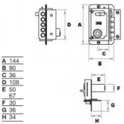 CERRADURA S-90/P DCHA B.70 DOR