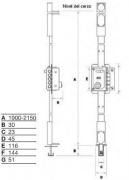 CERRADURA S-90/AP IZDA. DORADA