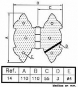 BISAGRA REF 14 MARIPOSA