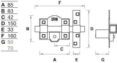 CERROJO 308-RP/080 B.50 IZQ DOR