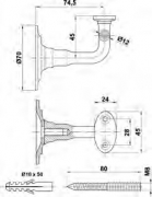 SOPORTE PASAMANOS 23 CROMO MAT