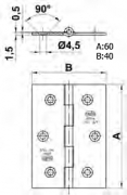BISAGRA 2002 60x40 INOX
