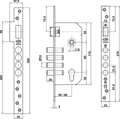 CERRADURA 110 A. INOX 18/8 S/B