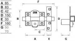 CERROJO 308-RP/080 B.70 IZQ DOR