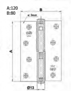 BISAGRA 5007  120X80 L.CUERO IZQ