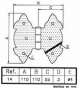 BISAGRA REF 14 MARIPOSA ANTICUARIO