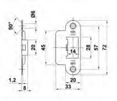 SOPORTE PESTILLO 2000/4000 CROMO MATE