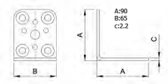 ANGULO 301 BICROMATADO 90x65x2.2