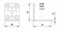 ANGULO 301 BICROMATADO 90x65x2.2