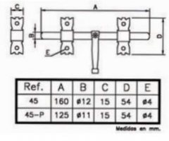 CERROJO REF 45P DE 120 MM