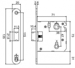 PICAPORTE CONDENA UNIFICADO 47 NEGRO N05 23968