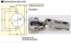 BISAGRA COCINA INOX 304 CLIP 35 MM SUGATSUNE 97093