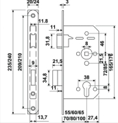 CERRADURA 9410/60 C/R INOX BATON