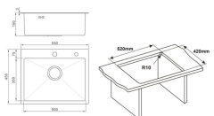 FREGADERO 1 SENO PADUA INOX 55x45